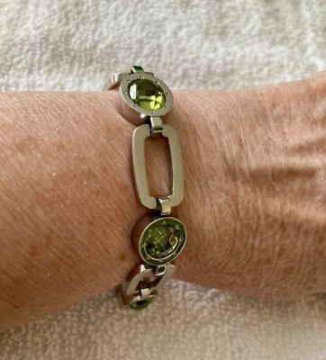 Pulsera de plata Rebecca hecha en Italia peridoto verde hidrotermal Foto 1 de 4