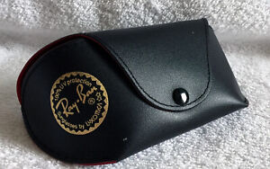 Ray Ban Black Leather Case EyeGlass Sunglass Red Felt Interior