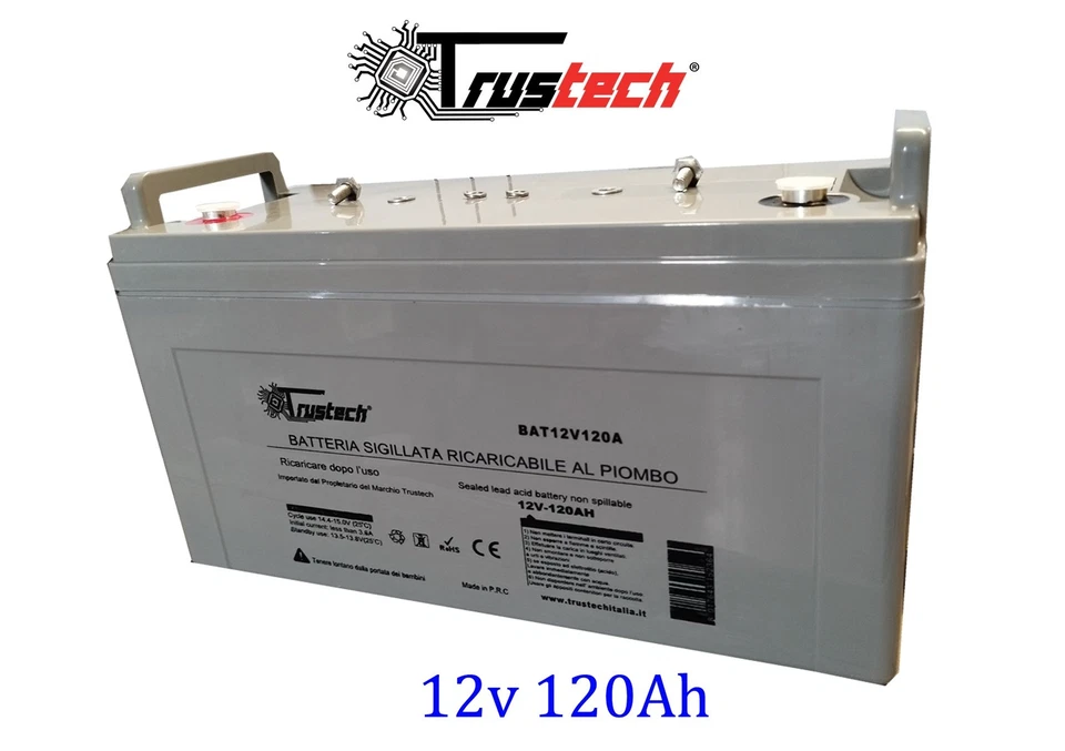 Batteria 12V 120AH al Piombo- BAT12V120A, Trustech - Immagine 1 di 1