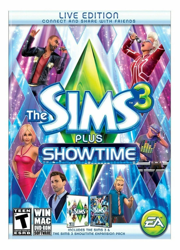 The Sims 3 PLUS Showtime Expansion Pack PC/MAC Video Game Live Edition Bundle - Image 1 of 1