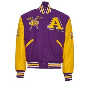 Letterman Alcorn state braves Purple and Yellow Varsity Jacket - Picture 1 of 6