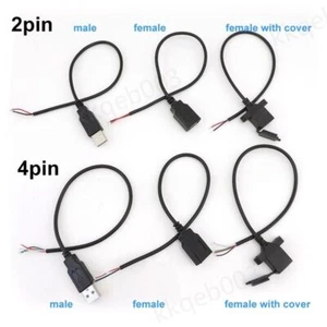 Connector 5v USB A type male female Adapter 2/4Pin DIY Extension wire Cable 30cm - Picture 1 of 16