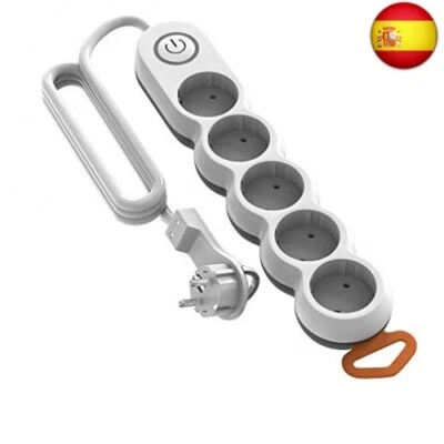 Garza - Regleta de 5 enchufes con interruptor y protección infantil, enchufe - Imagen 1 de 4