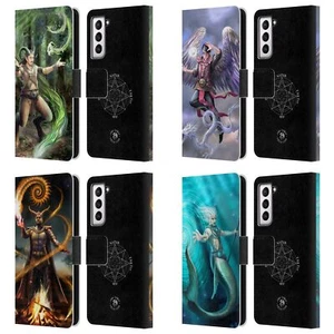 OFFICIAL ANNE STOKES MALE ELEMENTALS LEATHER BOOK CASE FOR SAMSUNG PHONES 4 - Picture 1 of 10