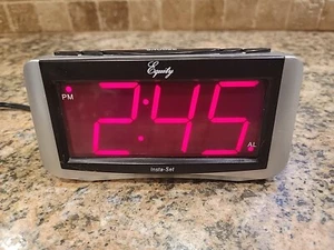 Equity Insta-Set Digital Alarm Clock Time Zone Model 40018 LARGE Display 2 Inch - Picture 1 of 10