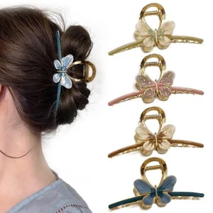 4Pcs Cute Claw Clip Hair Clamp=for Women Girls Jaw Clamp Butterfly Barrettes - Picture 1 of 6