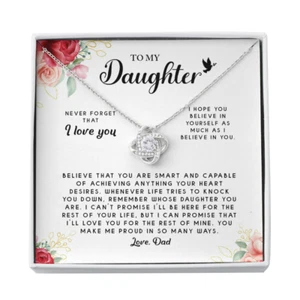 Gift For Daughter From Dad Necklace, With Message Card, Daughter Birthday - Picture 1 of 4