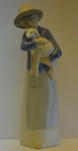ANCIEN STATUE PORCELAINE REX DE VALENCE ESPAGNE FIGURINE FEMME PAS BISCUIT - Foto 1 di 4