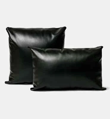 Funda de Almohada 100% Piel de Cordero Negra -2 Juego de Paz-1 Rectángulo y 1 Cuadrado Foto 1 de 4