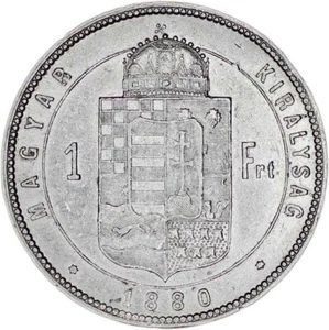 HUNGARY coin 1 Forint 1880 KB XF Extremely Fine - Picture 1 of 7