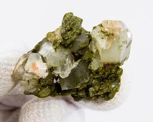 Green Epidote and Quartz Crystal Cluster Hakkari Turkey 48mm 27g H2087 - Picture 1 of 8