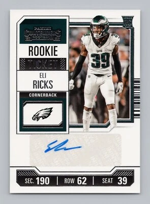ELI RICKS  2023-24  Panini Contenders ROOKIE TICKET AUTO.  #233  Eagles - Image 1 of 4