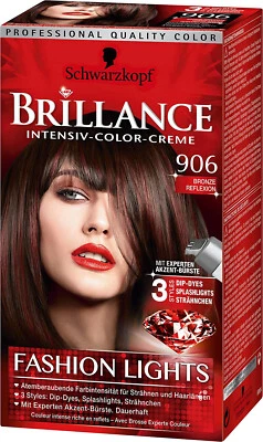 Haarfarbe Schwarzkopf Coloration Brillance 906 , Bronze Reflexion, 3x142ml