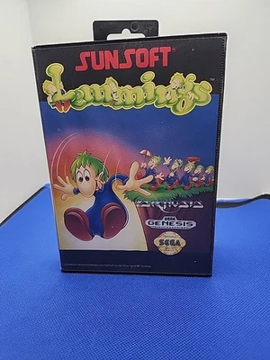Lemmings Sunsoft (Sega Genesis, 1992)  Case And Cartridge  Used/ TESTED - Image 1 of 4