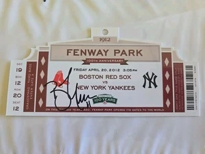 2012 Fenway Park 100 Anniversary Ticket Red Sox  4/20/12 Signed Bill Mueller  - Picture 1 of 2