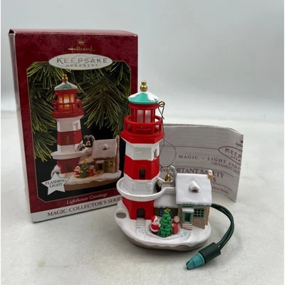 Hallmark Keepsake Ornamento Magic Light Up Faro Navidad Coleccionista 1997 Foto 1 de 4