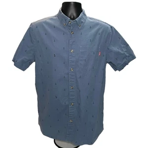 Active Ride Shop Herren Kurzarm Hemd Large grau Anker Print Button Down - Bild 1 von 10