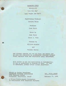 GOODTIME GIRLS-TV SERIES-1980-ALL FOR ONE-ORIGINAL TV SCRIPT-FINAL EPISODE - Picture 1 of 3