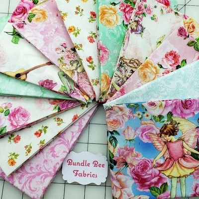 FLOWER FAIRIES ~MICHAEL MILLER Fat Quarter bundle of (12) New 100% Cotton - Image 1 of 4