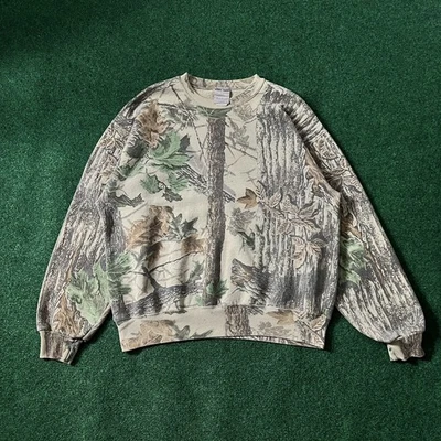 Sudadera De Colección Jerzees Para Hombres XL Camuflada Realtree Woodland EE. UU. Cuello Redondo Suéter Foto 1 de 4