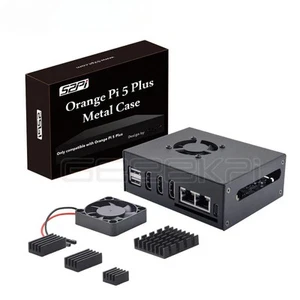 Pi 5 Plus Gehäuse mit Kühlkörpern Orange Pi 5 Plus Metallgehäuse mit Lüfter - Bild 1 von 13