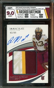 Rashod Bateman 2021 Immaculate RPA Rookie Patch Auto /99 Gophers Color Match HGA - Picture 1 of 2