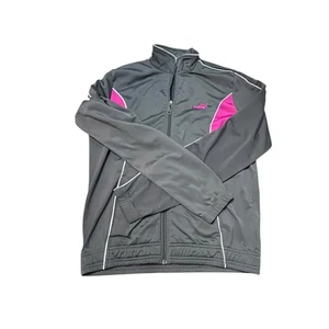 Puma track jacket, gray with pink accents, size XL - Picture 1 of 6