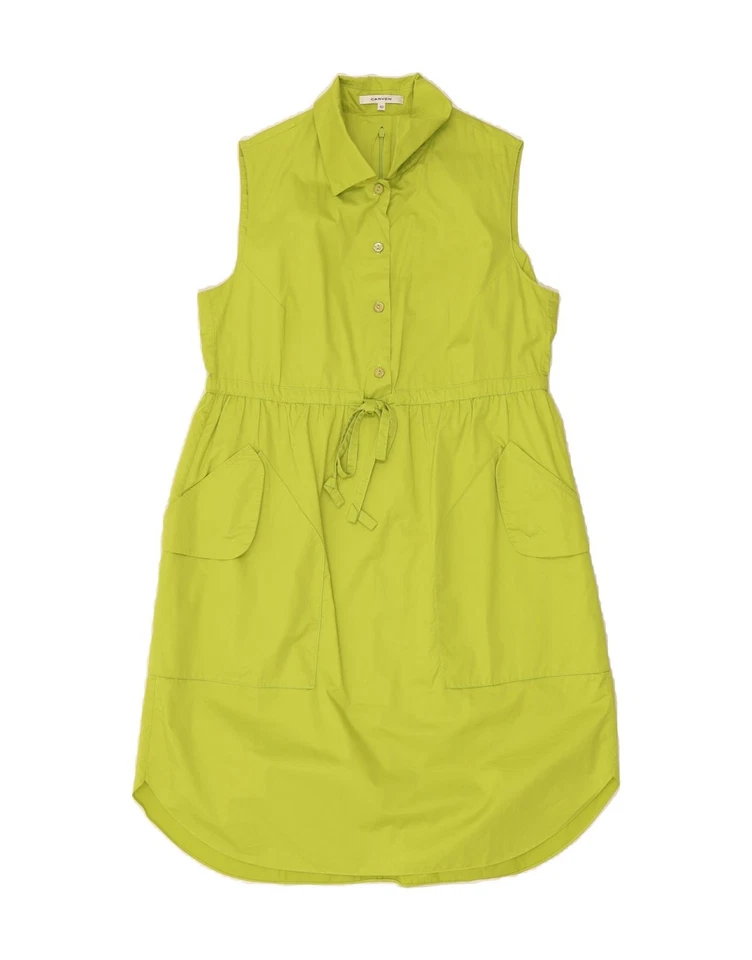 CARVEN Womens Sleeveless Pullover Shift Dress IT 42 Medium Green Cotton DC14 - Image 1 of 3