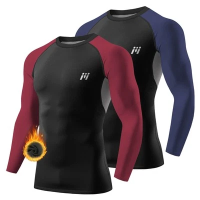 MEETYOO 2er Funktionswäsche Thermounterwäsche Skiunterwäsche Langarmshirt Thermo Neu