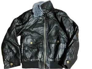 *Neu mit Etikett* Kinder London Nebel Kunstleder Bomberjacke Fleece gefüttert Größe Small 8 - Bild 1 von 11