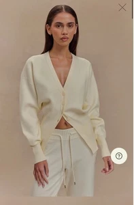 Meshki Alexia Buttoned Cardigan - Ivory Size S - Picture 1 of 8