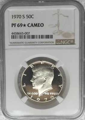 1970 S Kennedy Half NGC PR69 STAR CAMEO PF69 STAR Cameo BEST GRADE ON EBAY - Image 1 of 2