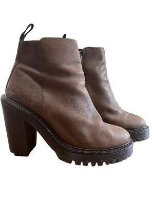 Dr Martens Magdalena Botines Cuero Marrón Tacón Alto UK5 EU38 US7 Foto 1 de 4