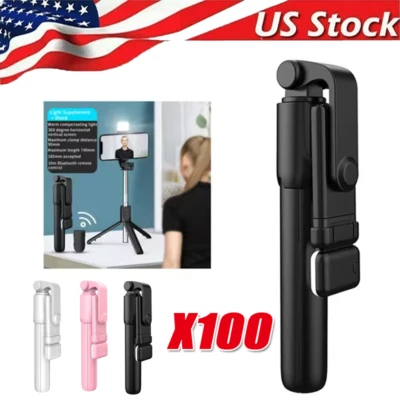 US Selfie Stick Tripod Remote Desktop Stand Phone Holder For iPhone Samsung LOT - Image 1 of 4