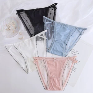 5 Pcs Lot Womens Sexy Satin String Bikinis Panties Silky Briefs Underwear,S M - Picture 1 of 10