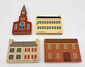 (4) Lote Vintage Cat's Meow 1993 St. Charles Christmas Village Collectibles Series - Imagen 1 de 16