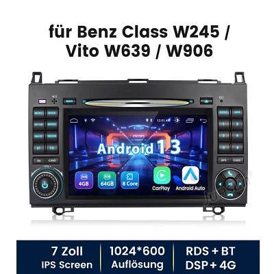 CD DVD Android 14 Autoradio GPS Navi Für Mercedes Benz W639 W169 Sprinter Viano - Bild 1 von 4