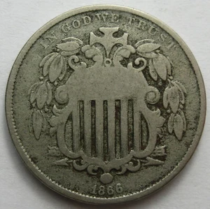 1866 Shield Nichel - In perfette condizioni - (#215h) - Foto 1 di 2