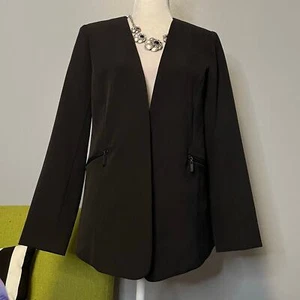 Vince Camuto Black Collarless Suit Blazer Jacket NEW 8 - Picture 1 of 6