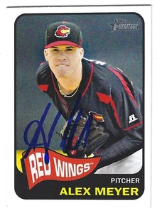ALEX MEYER ROCHESTER RED WINGS MINNESOTA TWINS SIGNED CARD LOS ANGELES ANGELS - Picture 1 of 1