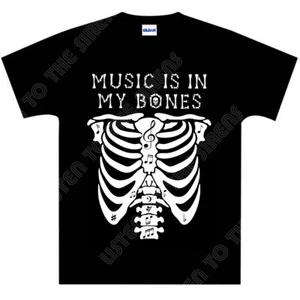 Music Is In My Bones T-Shirt - BRAND NEW - Alternative, Goth, Punk - Foto 1 di 1