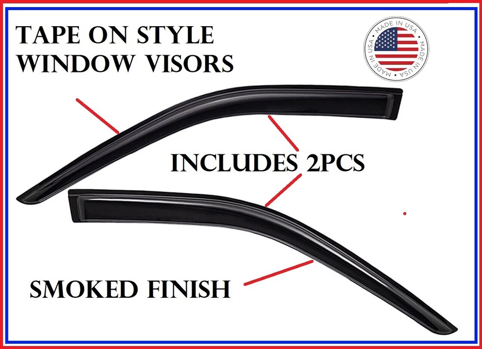 Fits Dodge Caravan 1996-2007 SMOKED Side Deflectors Window Visors Rain Guards - Image 1 of 1