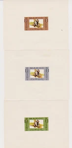 Morocco 5Fr. Monkey 3 Trial Color Proof Sheets in Green ,Gray and Brown Mint - Picture 1 of 1