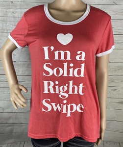 Mighty Fine T-Shirt Junior XL rosa weiß Klingel einfarbig rechts wischen Zunder lustig - Bild 1 von 12
