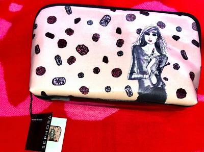 Izak Zenou para Sephora, Estuche de Maquillaje Rosa Bolsa, Hermoso Diseño, Nuevo con Etiquetas Foto 1 de 4