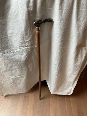 Bastón de madera antiguo con mango de plata Foto 1 de 4