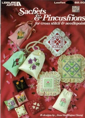 Sachets & Pincushions for Cross Stitch & Needlepoint Leaflet Arts 225 NOS - Image 1 of 3