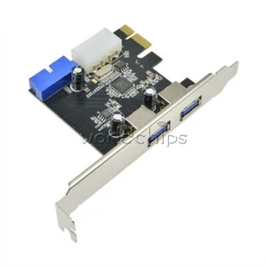 2 Ports PCI Express USB 3.0 Front Panel 4-Pin & 20 Pin Control Card Adapte New - Picture 1 of 8
