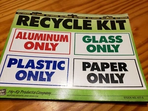 Kit de Reciclaje Autoadhesivo HY-KO con Cuatro Pegatinas Cada Kit de 3 X 6" -5 Stock No. - Imagen 1 de 2