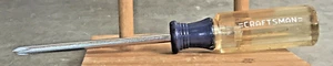 Vtg CRAFTSMAN Made USA WF Genuine Phillips #1 Screwdriver 6 1/4" Clear Handle - Picture 1 of 11
